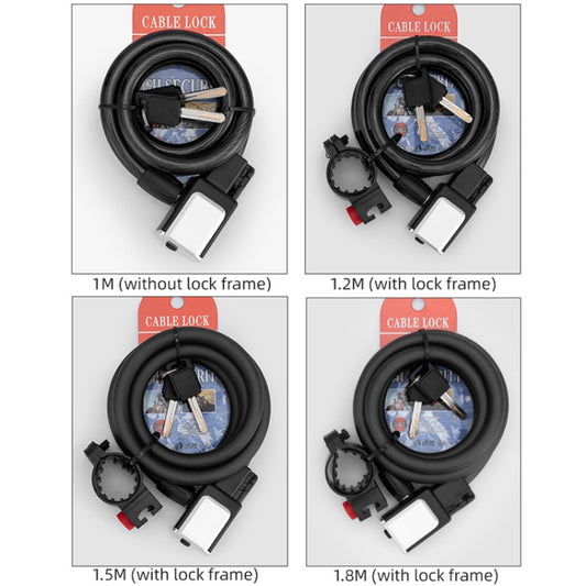 BG-0518 Mountain Bike Portable Anti-Theft Bold Cable Lock, Length: 1.2m With Lock Frame by buy2fix