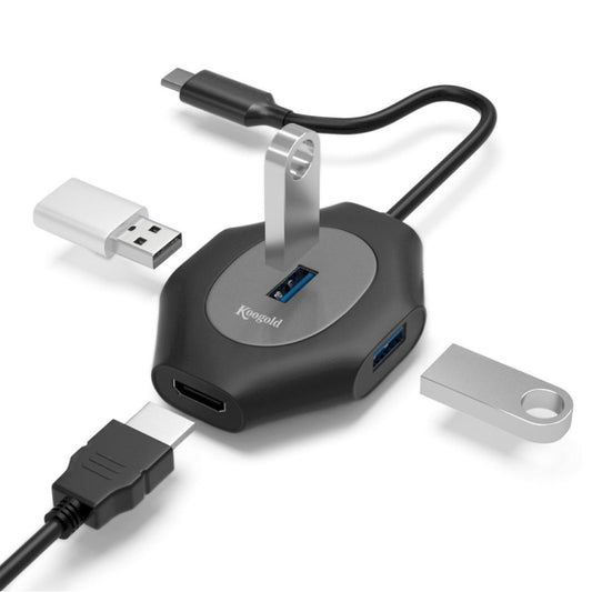 2 PCS PD Fast Charging Multi-Port USB Docking Station, Number of interfaces: T1301C USBC to USB5V+1xUSB3.0+3xUSB2.0 by buy2fix