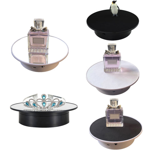 20cmTwo-Way Turntable Display Stand Video Shooting Props Turntable(White Bottom Black Velvet) by buy2fix