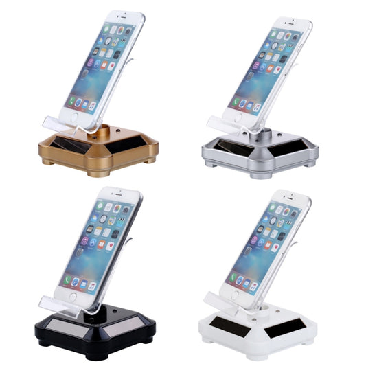 Solar Turntable Mobile Phone Stand Display Stand With Coloful Light(Gold) by buy2fix
