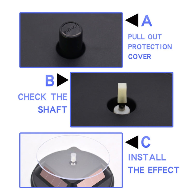 12cm Solar Rotating Display Stand Props Turntable(White) by buy2fix