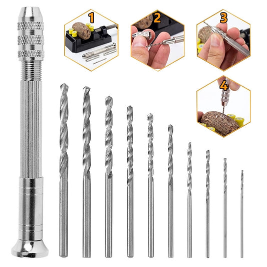 Steel Pick + Holder + 10 Drills Aluminum Slloy Hand Drill Punch by buy2fix