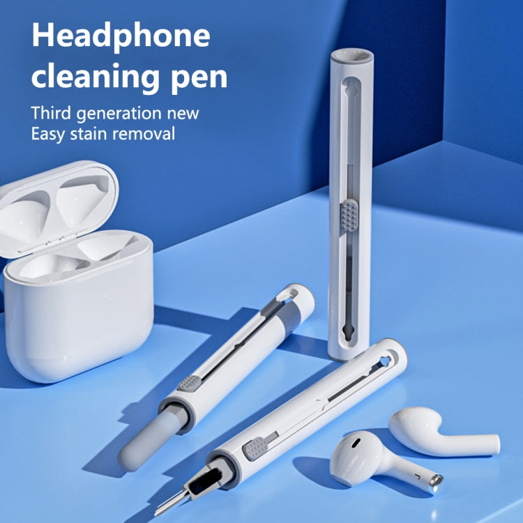 Q5 Bluetooth Earphone Telescopic Cleaning Pen Brush(White) by buy2fix