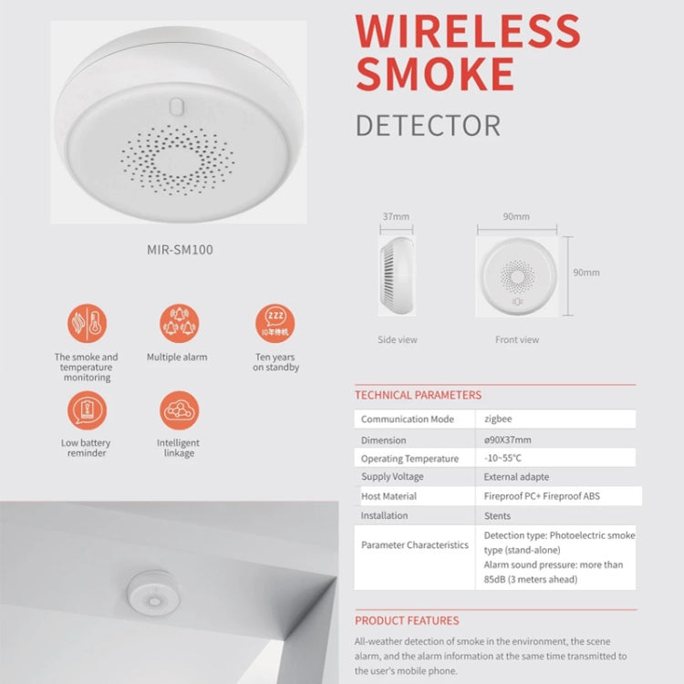ZB-SMK-1 Smart Wireless Smoke Detector by buy2fix