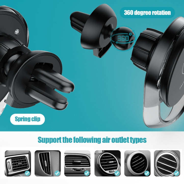 F9189 15W MagSafe Magnetic Car Lighting Wireless Charger(Black) by buy2fix