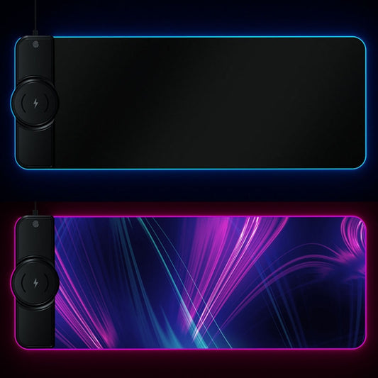 K9186 Multifunctional RGB Lighting Mouse Pad With Wireless Charger(Colorful) by buy2fix