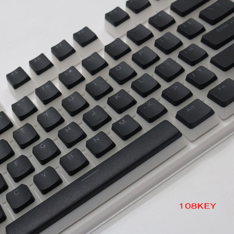 Pudding Double-layer Two-color 108-key Mechanical Translucent Keycap(Gray) by buy2fix