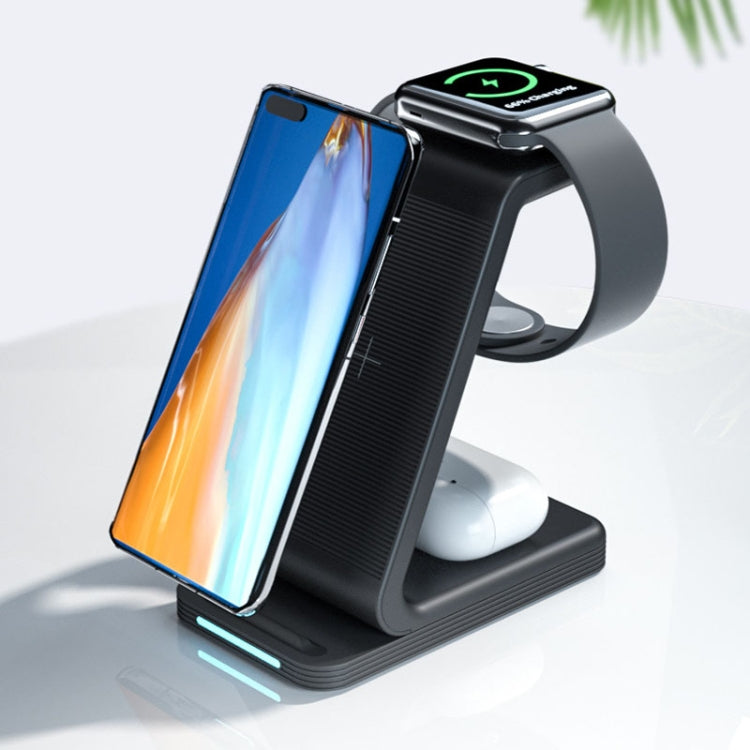 D2 3 In 1 15W Wireless Vertical Charger(Black) by buy2fix