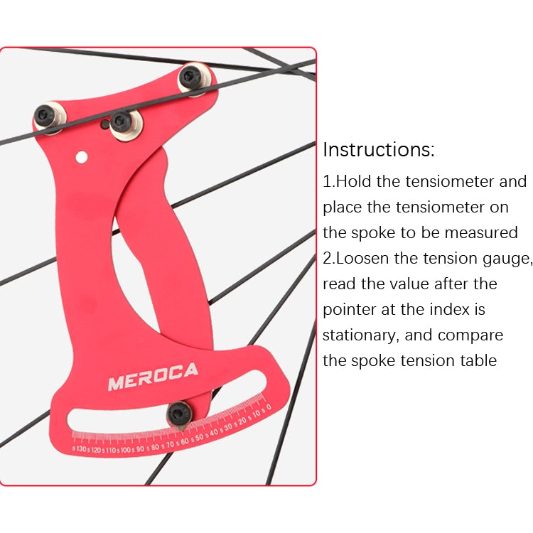MEROCA Bicycle Ring Calibration Tool Spoke Tension Tube Wheel Set Steel Wire, Color: Red+Wrench by MEROCA