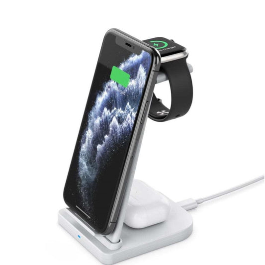 QGeeM QG-WC05 3 In 1 Portable Detachable Wireless Charger(White) by QGeeM