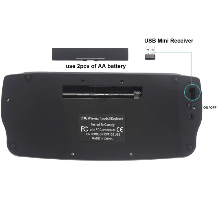 MY-10 2.4G 78 Keys 1200 DPI Mini Wireless Trackball Keyboard Wireless Keyboard And Mouse Set by buy2fix