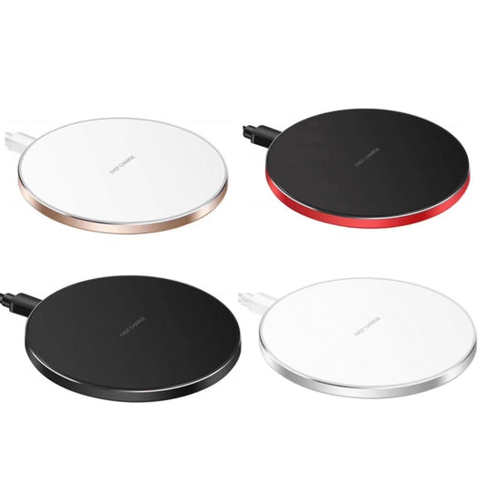 15W Metal Round Wireless Charger Smart Fast Charge( Red + Black Surface) by buy2fix