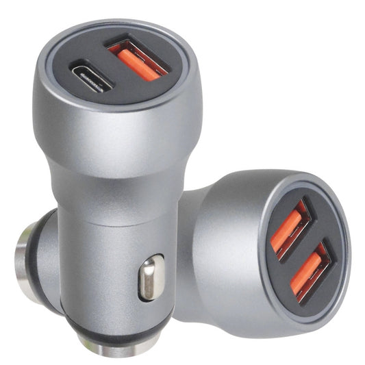 Aluminum Alloy Cigarette Lighter Applicable Car Charger, Model: Gray QCPD by buy2fix
