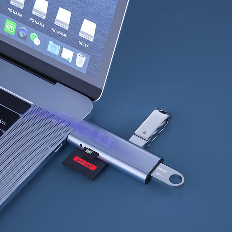 TYPE-C Multifunctional Phone Card Reader(Dark Gray) by buy2fix