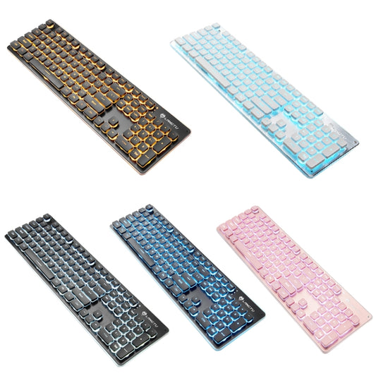 LANGTU L1 104 Keys USB Home Office Film Luminous Wired Keyboard, Cable Length:1.6m(Ice Blue Light Black) by LANGTU