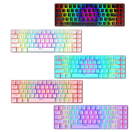 ZIYOU LANG T8 68 Keys RGB Luminous Gaming Mechanical Keyboard, Cable Length:1.6m(Pink Green Shaft) by ZIYOU LANG