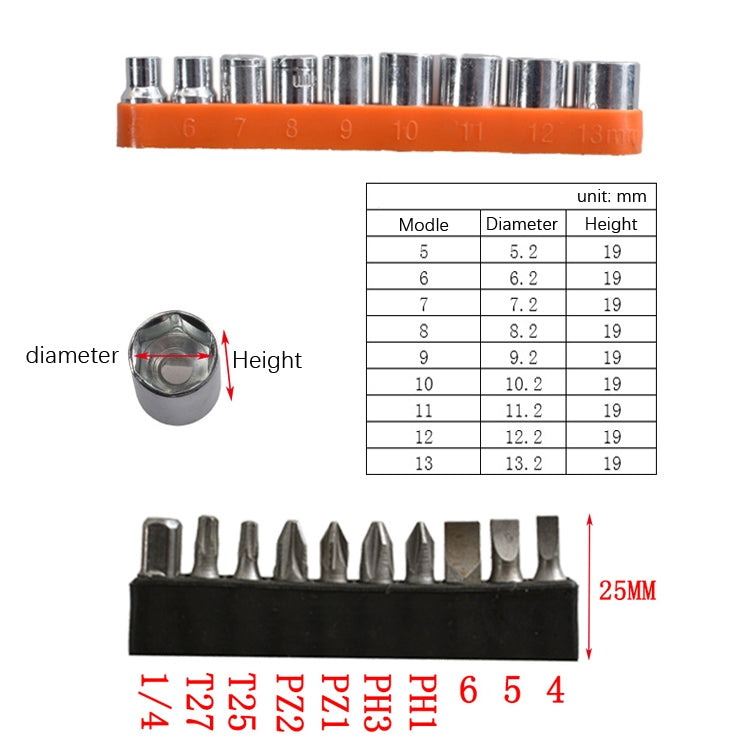 22 PCS / Set Screwdriver Corner Universal Soft Shaft Hex Handle Batch Combination Tool(Silver) by buy2fix
