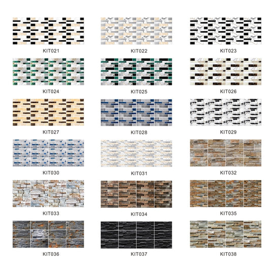 12 PCS 10 x 20cm Brick Pattern Crystal Film Glossy Tile Sticker Floor Sticker(Kit037) by buy2fix