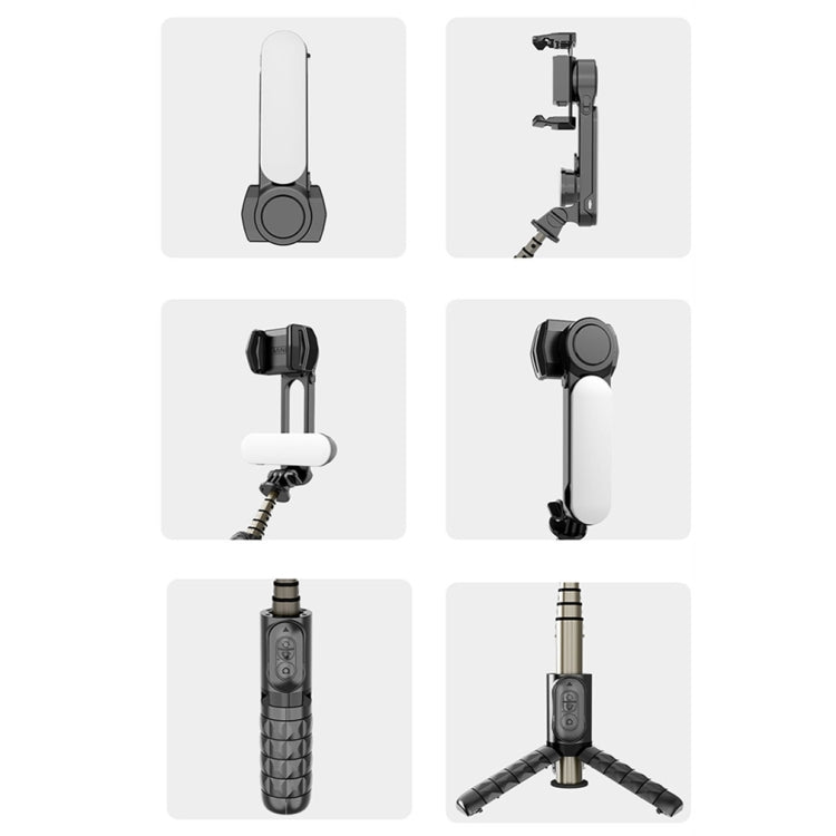 Removable Fill Light Phone Handheld Stabilizer with APP(Q09 Black) by buy2fix