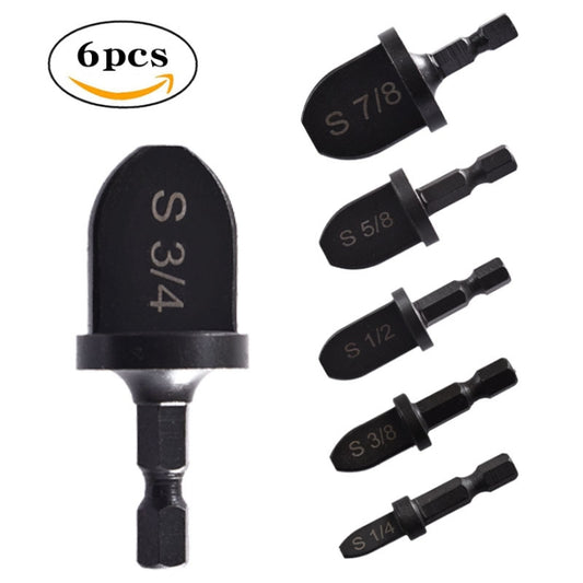 6 PCS / Set Straight Pipe Metal Reamer Hex Shank Electric Expander by buy2fix