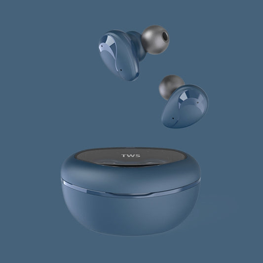 Mini Wireless With Charged Power Display ENC Bluetooth Headset(Blue) by buy2fix