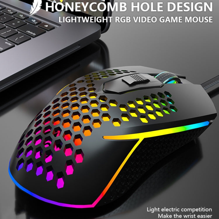 LEAVEN S50 6Keys Macro Definition Programmable RGB Lighted Gaming Wired Mouse, Cable Length: 1.5m(Blue) by LEAVEN