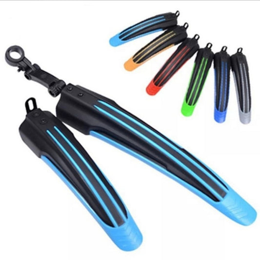 1 Set Dual Color Bicycle Mudguard Mountain Bike Fenders Set(Black Light Blue) by buy2fix