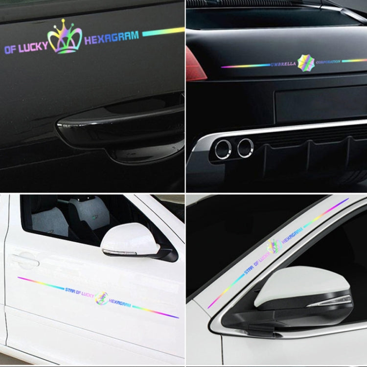 2pcs 60cm Colorful Laser Car Stickers Body Scratches Cover Car Stickers(Skeleton 9137D) by buy2fix
