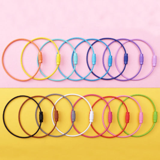 20 PCS Colorful Paint Steel Wire Rope Car Key Ring DIY Accessories(Color Random Delivery) by buy2fix