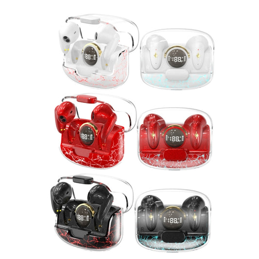 TWS Wireless Bluetooth Headset In-ear Space Capsule Gaming Headset(Transparent White) by buy2fix