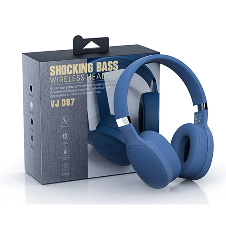 VJ087 Folding Wireless Sports Bluetooth Gaming Headset(Blue) by buy2fix