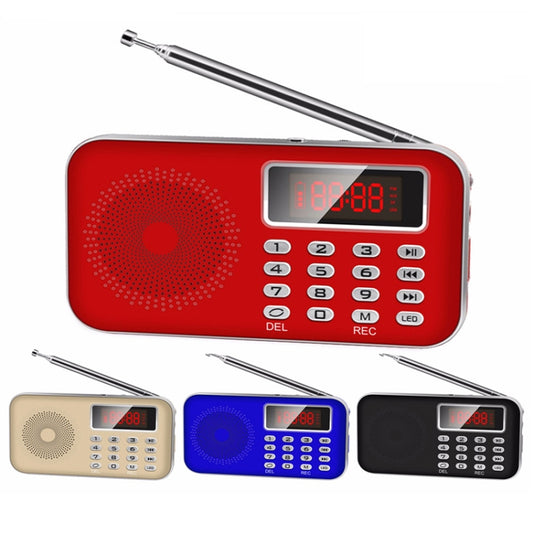 Y-619 FM/AM Mini Radio MP3 Rechargeable Music Player Support TF/SD Card with LED Display(Red) by buy2fix