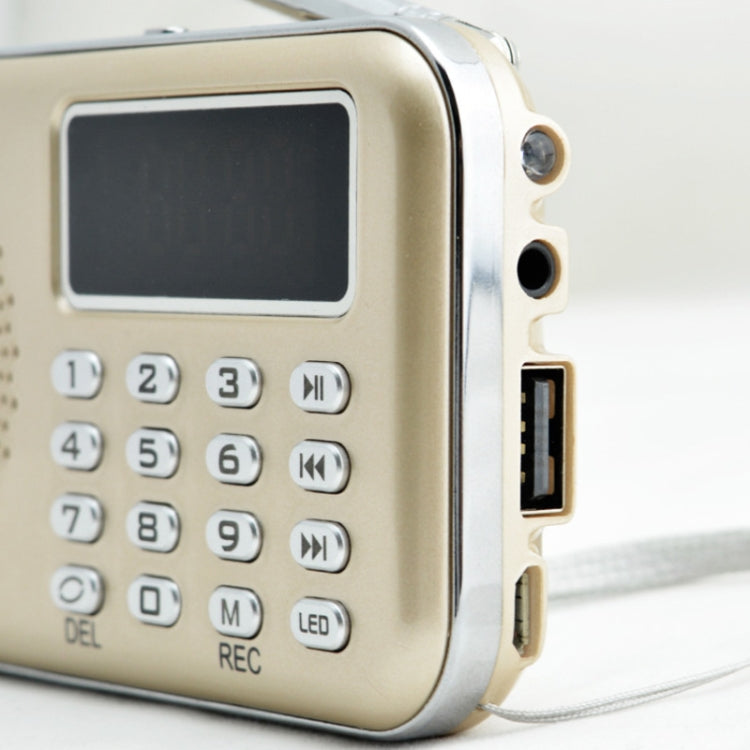 Y-619 FM/AM Mini Radio MP3 Rechargeable Music Player Support TF/SD Card with LED Display(Gold) by buy2fix