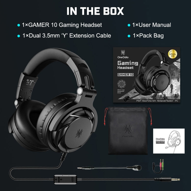 OneOdio PRO GD Phone Tablet Student Wired Headset, Cable Length: 2m(Black) by OneOdio