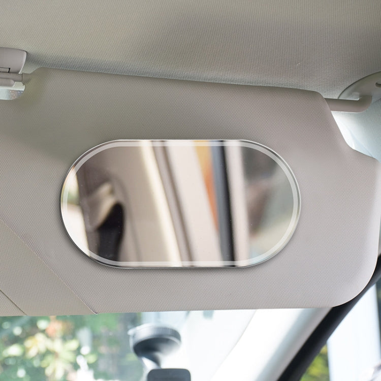 Sun Visor High-Definition Mirror Stainless Steel Makeup Mirror Oval Large by buy2fix