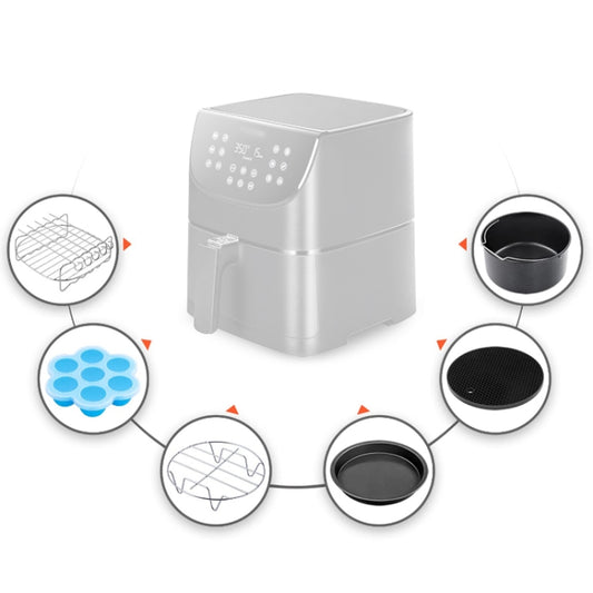 6 PCS/Set 8 inch Air Fryer Baking Accessories Stainless Steel Set by buy2fix