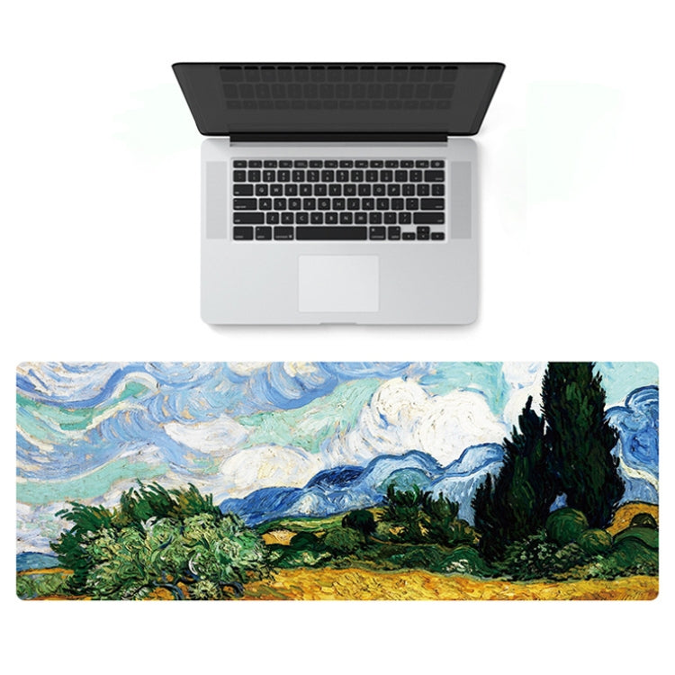 300x800x3mm Locked Am002 Large Oil Painting Desk Rubber Mouse Pad(Starry Night) by buy2fix