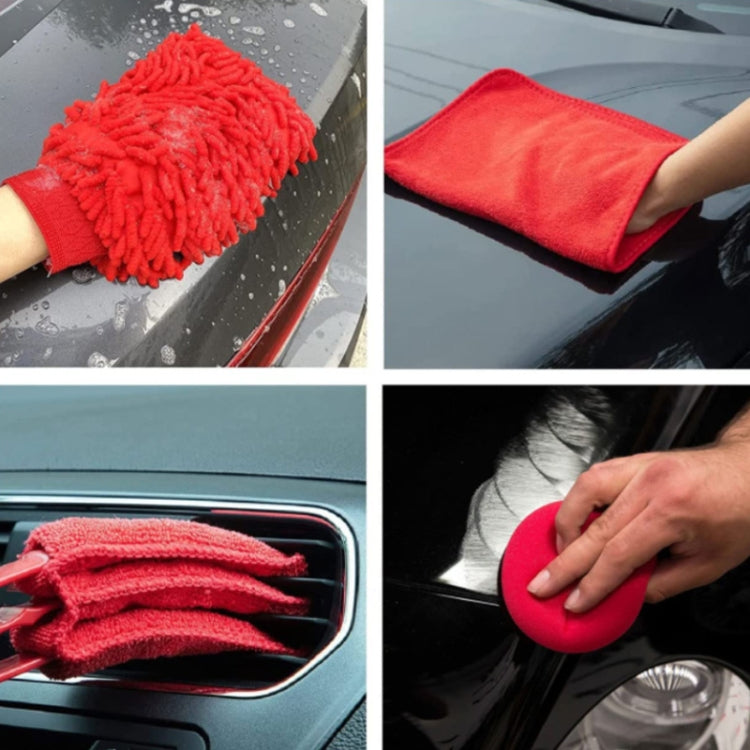 16 PCS / Set Car Washing Tool Brush Drill Cleaning Brush Tire Cleaning Floor Brush(Red) by buy2fix