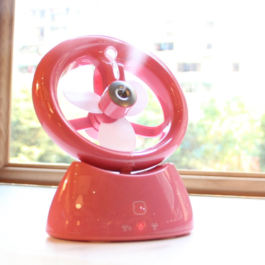 Mini USB Rechargeable Spray Fan Student Dormitory Office Desktop Mute Fan(Glossy Watermelon Red) by buy2fix