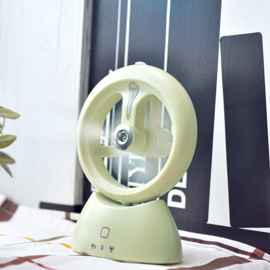Mini USB Rechargeable Spray Fan Student Dormitory Office Desktop Mute Fan(Frosted Matcha Green) by buy2fix
