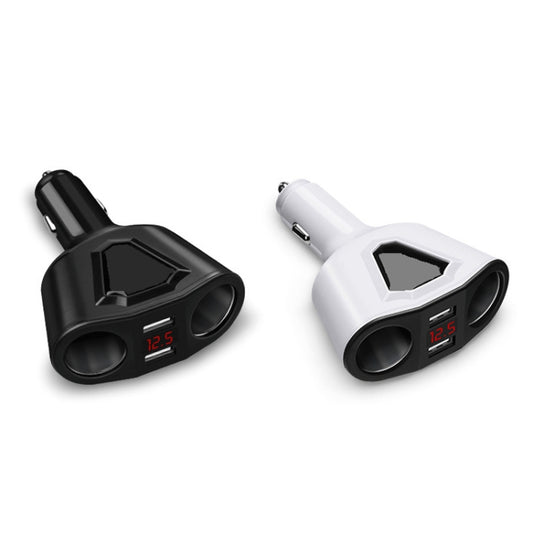 3.1A Dual USB Digital Display Multi-Function Driving Recorder Universal Automotive Charger(White) by buy2fix