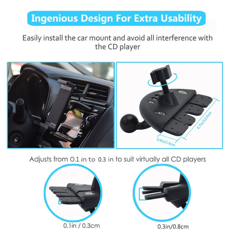 Automobiles CD Port Mobile Phone Tablet Universal Bracket, Specification: Used Within 15 inch by buy2fix