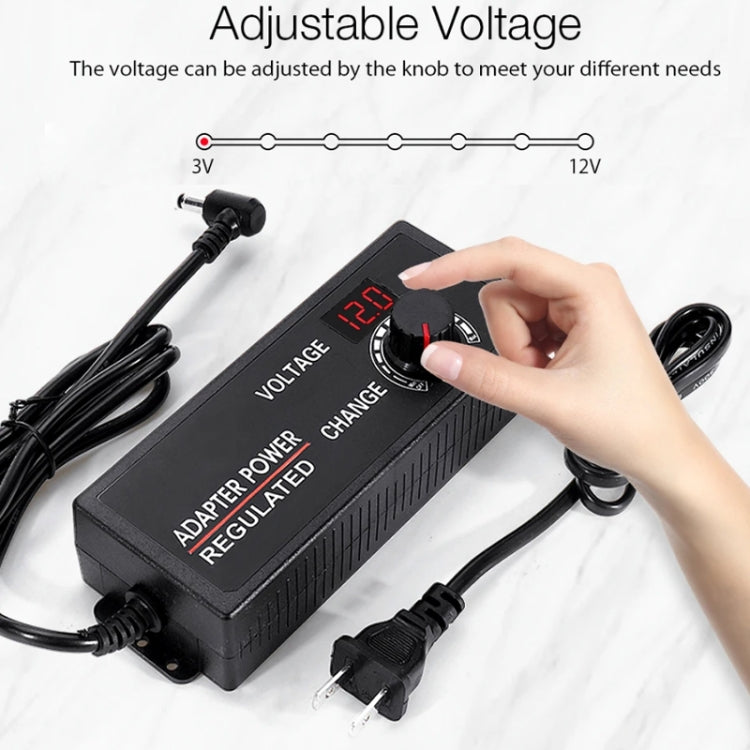 HuaZhenYuan 3-12V5A High Power Speed Regulation And Voltage Regulation Power Adapter With Monitor, Model: AU Plug by HuaZhenYuan