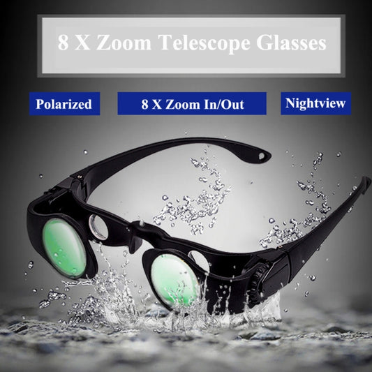 8x Fishing Binoculars Zoomable Telescope Glasses ,Style: Telescope+Gray Clip by buy2fix