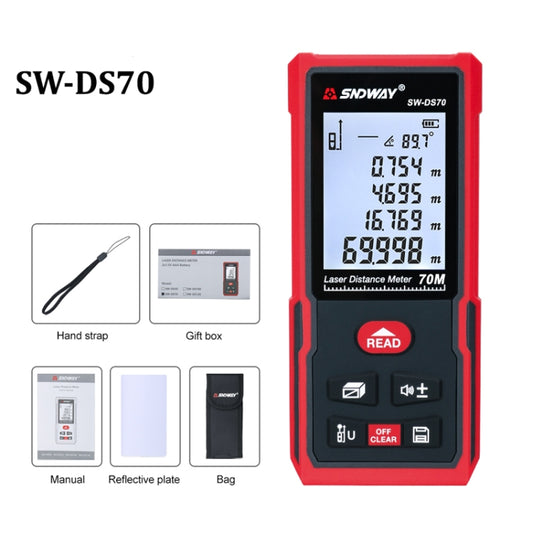 SNDWAY SW-DS70 Handheld Laser Rangefinder Infrared Laser Ruler, Distance: 70m by SNDWAY