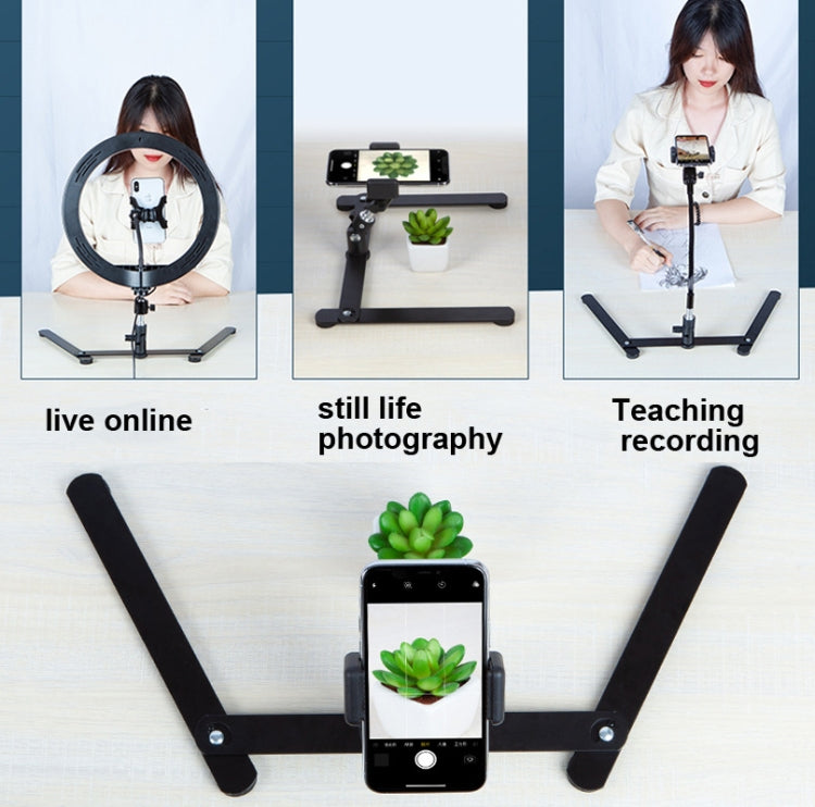 360 Degree Adjustable Metal Overhead Base Desktop Phone Holder,Style: Base+PTZ+Phone Clip by buy2fix