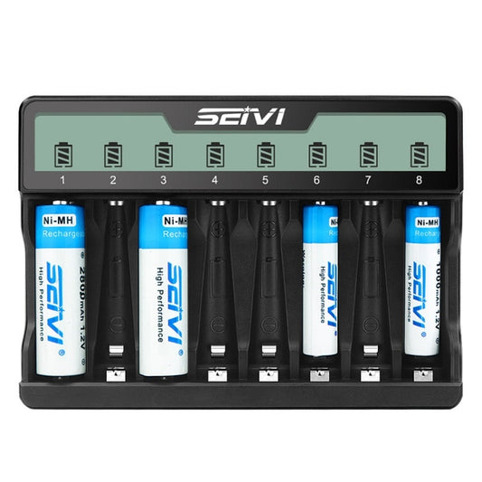 SEIVI On-Screen Eight-Slot Cradle Charging NiMH Battery USB Charger(SW-8NP) by SEIVI