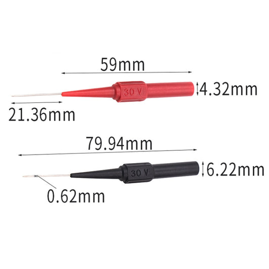 2pcs /Pair Coarse Probe Auto Repair Test Multimeter Pen, Color: Red + Black by buy2fix