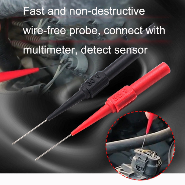 2pcs /Pair Coarse Probe Auto Repair Test Multimeter Pen, Color: Red + Black by buy2fix