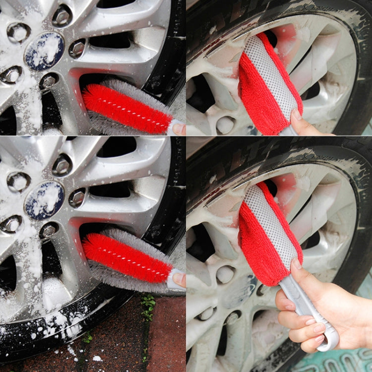 Car Wash Brush Soft Hub Multi-Function Dust Removal Tool, Color: Red Wheel Brush by buy2fix